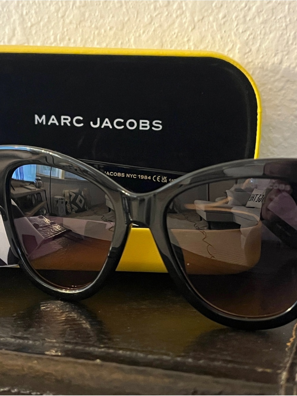 Marc Jacobs Black Women's Sunglasses with Designer Case Accent